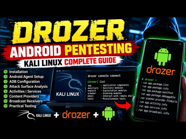 Drozer Android Pentesting Tutorial | Install Drozer on Kali Linux & Android | Complete Guide #drozer