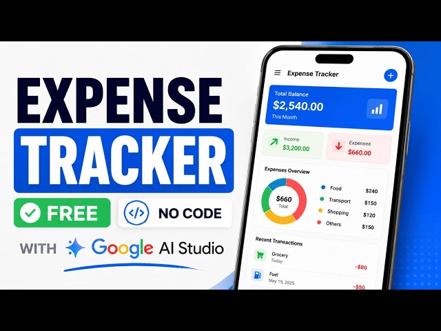 Build a FREE Expense Tracker App with Google AI Studio | No Code
