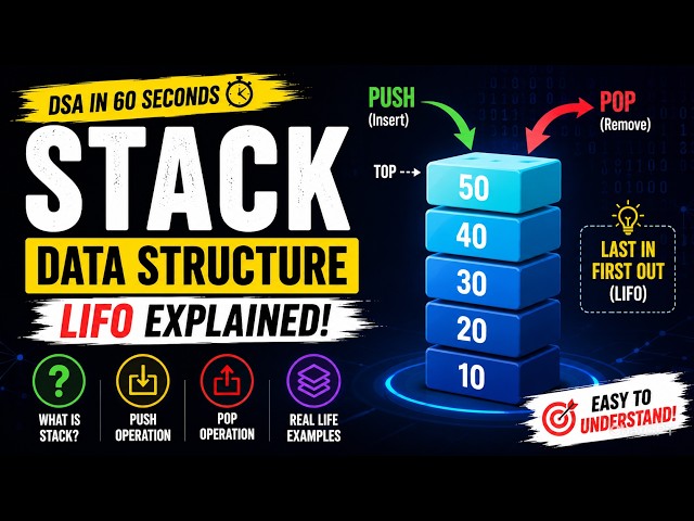 Stack in One Minute ⏱️ | Data Structures for Beginners