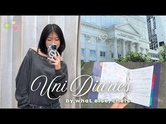 UNI DIARIES🍀🗯️ | dlsu student life! 📓⊹ ࣪ ˖ studying until 2am, cute outfits, productive week! ⊹ ˖