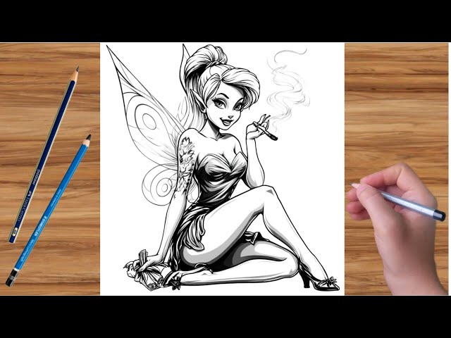 Dark Fairy with Attitude | Mesmerizing Fantasy Line Art