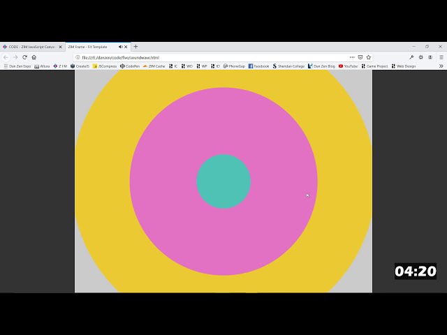 Code in FIVE Minutes with ZIM (20 - SoundWave) JavaScript for HTML Canvas - Learn with ZIMjs