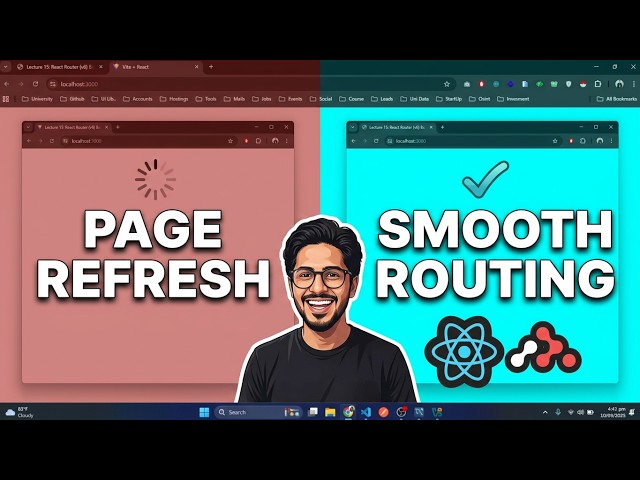 React Router v6 Tutorial for Beginners | Routing, Link, Outlet & Nested Routes | Lect 15 - 16