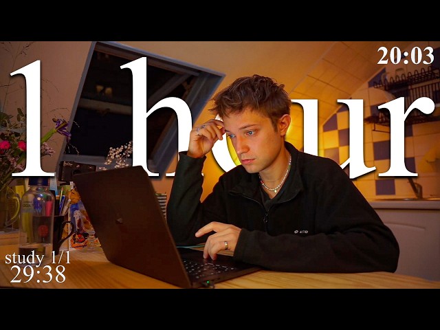 LIVE | 1-HOUR study with me in Paris📚⛈️ rain sounds & pomodoro timer 60 & 10