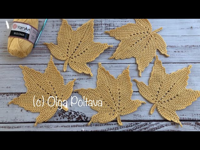 Crochet Maple Leaves, Crochet Video Tutorial