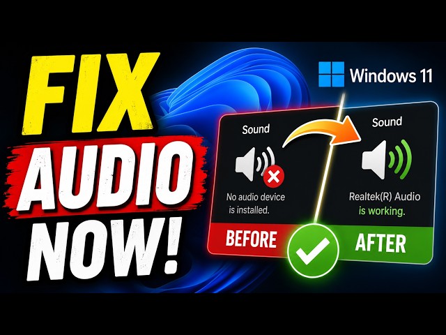 How to Fix Audio Driver Problems in Windows 11 | Sound Issues 2026 Guide