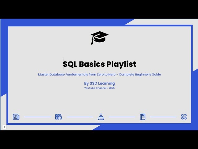 SQL Basics Playlist Overview | Start Your Data Engineering Career with SQL