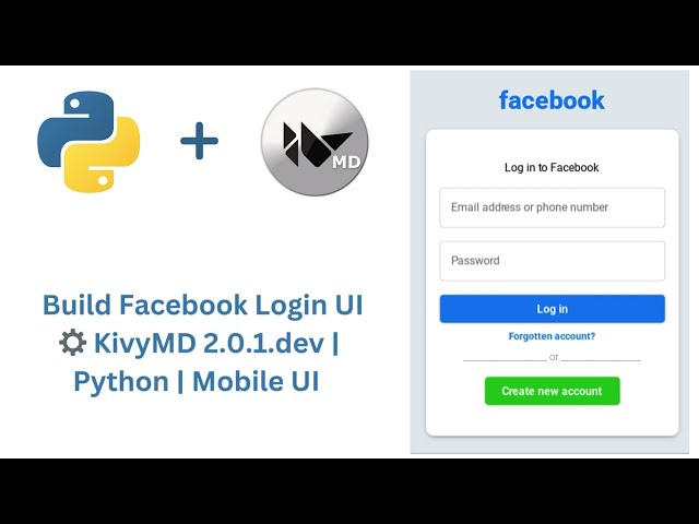 Build Facebook Login UI in KivyMD | Python Mobile App Tutorial (Easy & Explained)