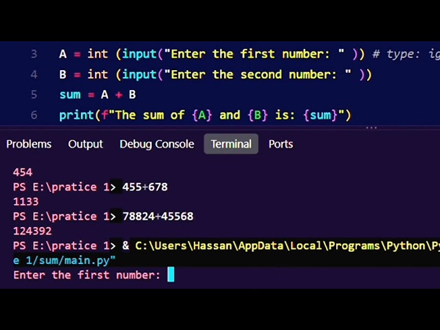 Python Basics — Sum of Two Numbers (2)