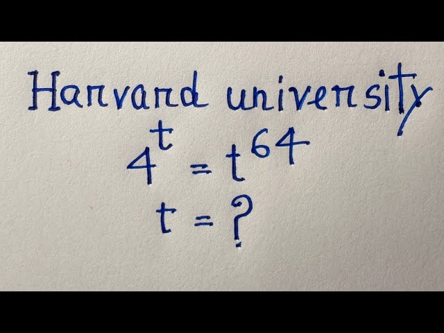 Only 10% students solve this exponential math olympiad question | 4^t =t^64 |