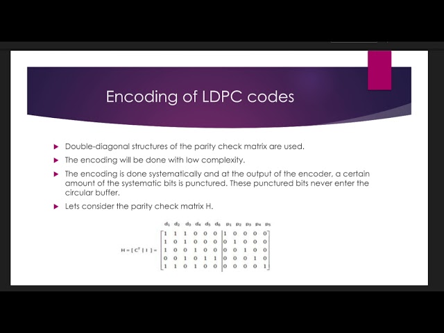Low Density Parity Check (LDPC) code