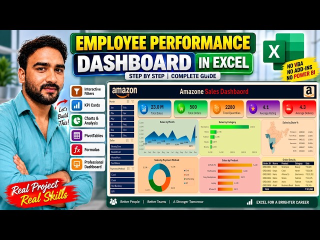Create a Professional Sales Dashboard in Excel | Complete Step-by-Step Tutorial