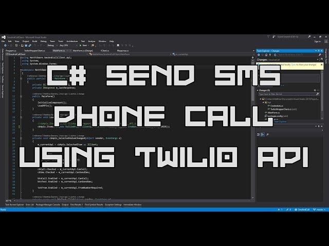 C# Send SMS Text Message & Make Phone Calls using Twilio API