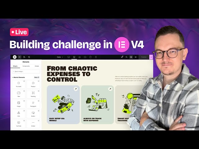 Elementor V4 Practice: Build This Simple Section With Me (Live)