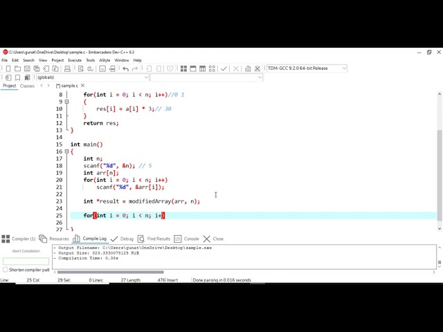 Functions | Passing 1D Array as Function Argument in C | C Tutorial