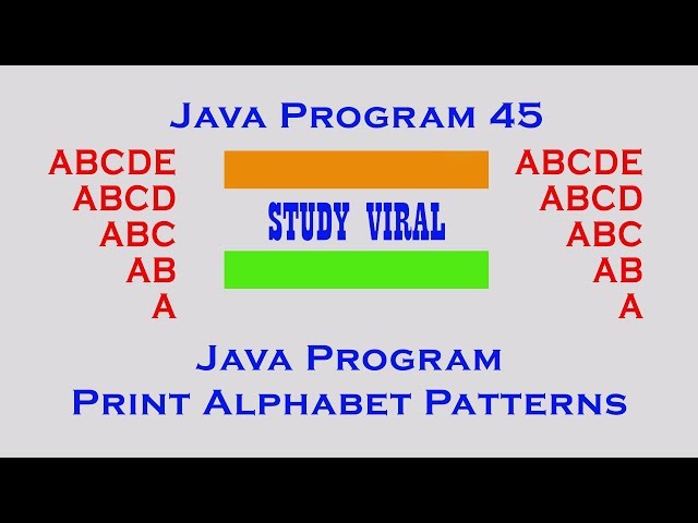 Java Program 45 - Java Program to Print Alphabet Patterns - Study Viral
