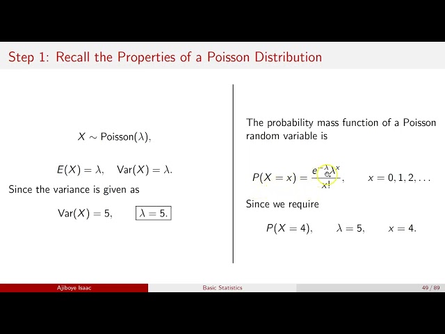 Poisson Probability Function with example