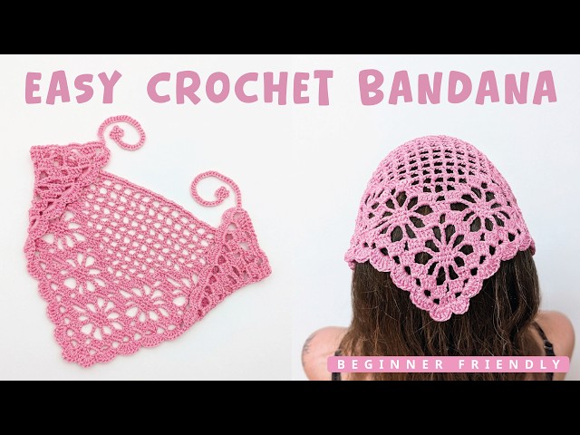 Complete Crochet Flower Bandana | 100% Real Time Follow Along | EASY Beginner Full Pattern Tutorial