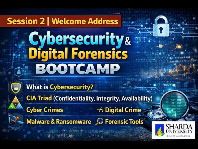 Session 2 | Welcome Address | Cybersecurity & Digital Forensics Bootcamp | Sharda University