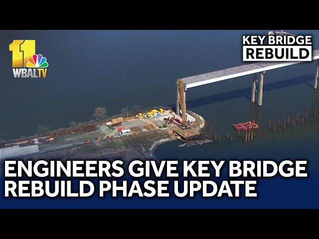 Engineers provide update on Key Bridge rebuild progress