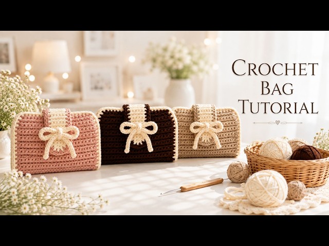 Crochet Bag Tutorial | Easy & Cute Bow Bag for Beginners 🌸✨