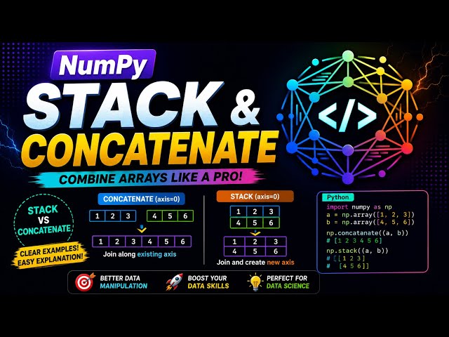 NumPy Stack & Concatenate Explained - Combine Arrays Like a Pro