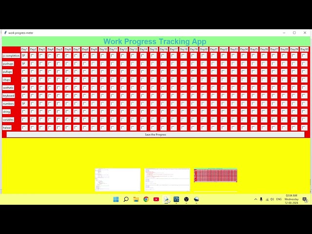 Mapping Controls to Variables & Daily Percentage Logic in Work Progress Tracker! 💻📊Untitled Project