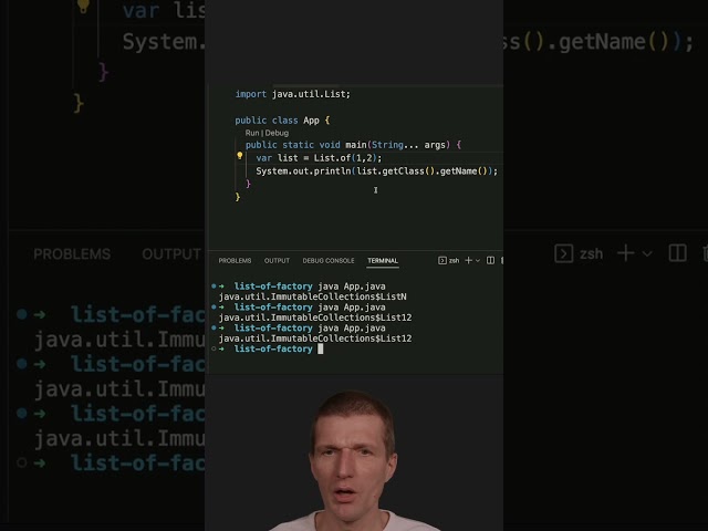 Factory Pattern in Java Libraries: List.of  #java #shorts