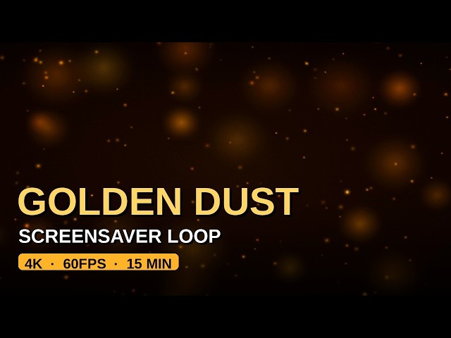 Golden Dust Particles Screensaver | Relaxing Amber Glow Ambient Background Loop 4K 60FPS