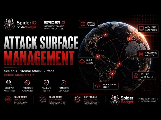 Attack Surface Management Demo | Discover Your External Attack Surface | SpiderIQ |Spider Gadget 🕷️