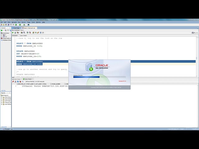 Oracle Database 12c SQL Certified Associate 1Z0-071 : ROW Lock