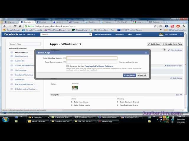 WordPress Tutorial: Create a Facebook App or Application to get App ID for WordPress 07FEB12