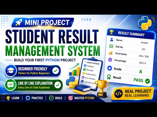 Python Mini Project | Student Result Management System | Complete Beginners | Hindi/Urdu
