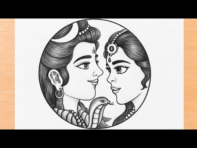 Shiv Parvati Drawing Easy | Mahadev Drawing | Parvati Drawing | drawing pictures | shivratri 