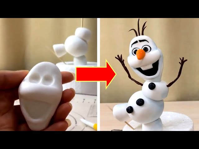OLAF Cake Topper | Sugar Paste Modelling | Frozen Cake Tutorial
