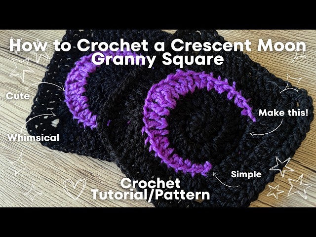 How to Crochet A Crescent Moon Granny Square | Pattern | Tutorial #crochet #moon #crochettutorial