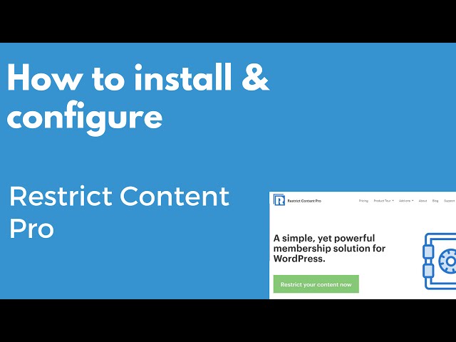 How to install Restrict Content Pro WordPress plugin