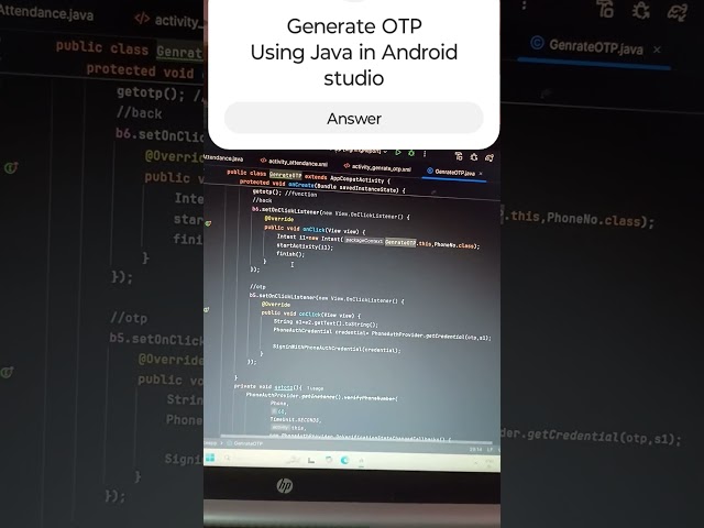 Generate OTP Using  Android studio in Java | Android app development tutorials