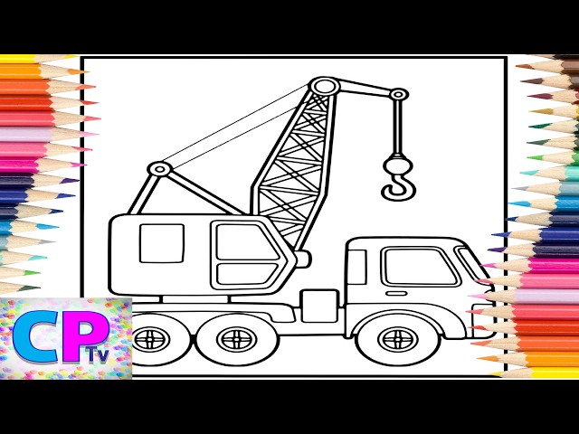 Truck - Mounted Crane/Coloring of Crane on a Truck/Creative Vehicles/Art Therapy/Relaxing Video