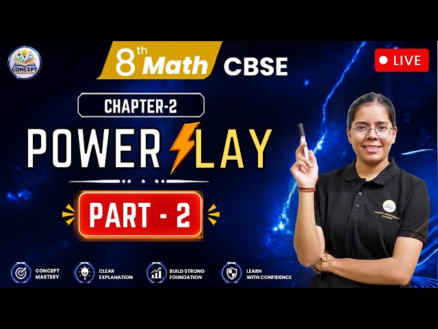 🔴 LIVE: CBSE Class 8 Math Chapter 2 Exponents and Powers Important Questions- Part 2