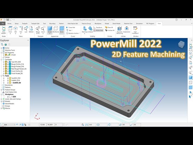 PowerMill 2022 Tutorial #102 | How to Creater Toolpath Mill 2D Feature Machining