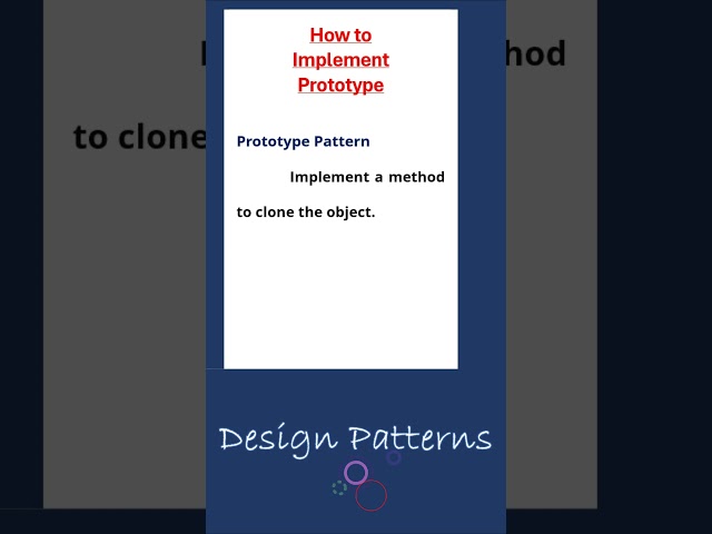 implement prototype pattern || design patterns