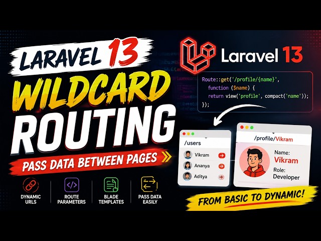 Laravel Route Parameters & Wildcard Routing Explained | Pass Data Between Pages with Blade