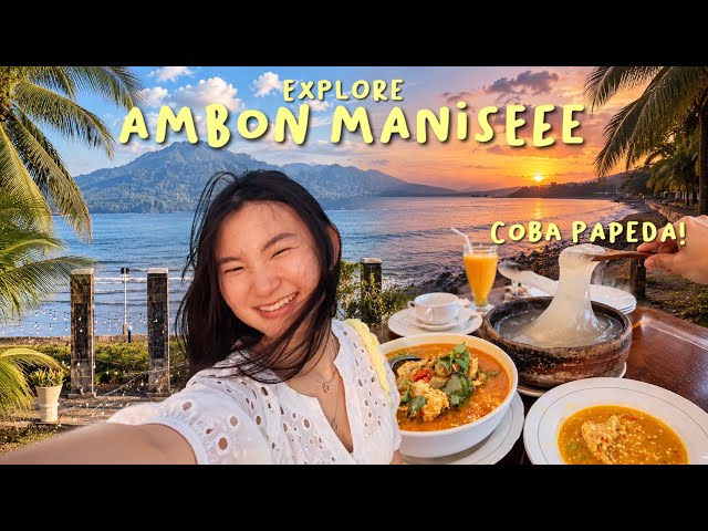 FOUND THE MOST BEAUTIFUL SUNSET IN AMBON MALUKU😭❤️ + TRYING PAPEDA!