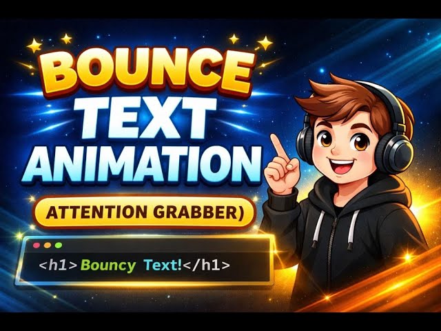 👉 Bounce Text Animation Using HTML & CSS 🔥 | Attention-Grabbing Text Effect for Beginners