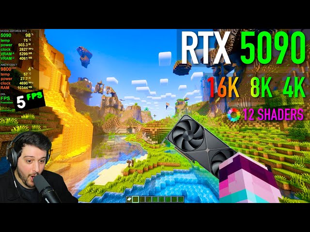 Destroying the RTX 5090 in...MINECRAFT? - Shaders, 4K, 8K, 16K