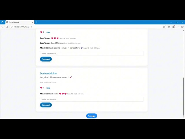 CS50 Web Programming Project 4 – Network Social App Dem