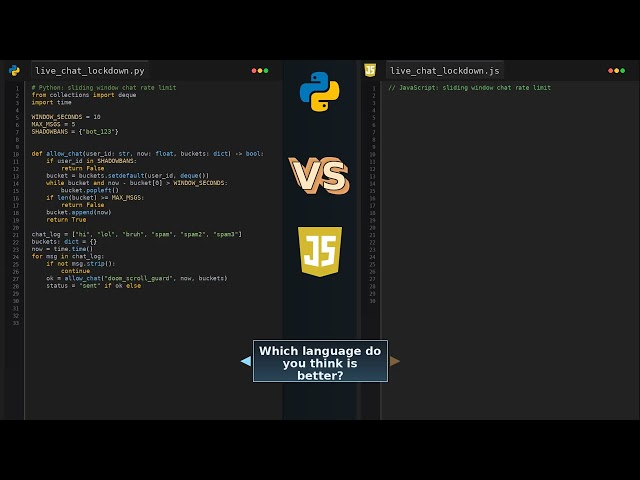 Python vs JS Live Chat Lockdown: Spam Gets Muted #Python