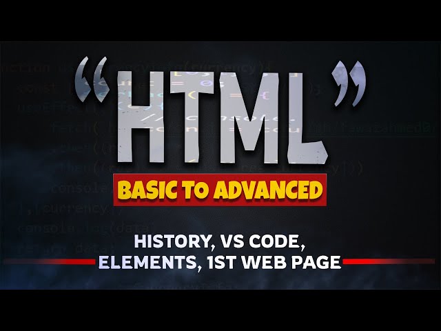 Getting Started with HTML: History, Elements, and Your First Web Page #MRCODER #mrcoder #introtohtml