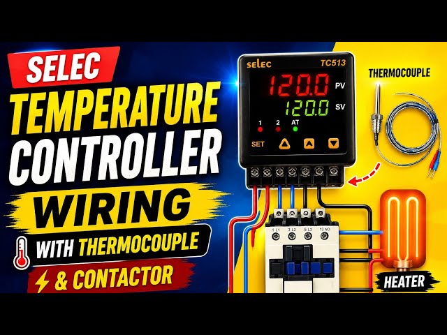 Temperature controller connection and programming in Hindi 